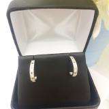 0.20 Carat (ctw) 10K White Gold Round White And Black Diamond Ladies Hoop Earrings