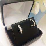 0.20 Carat (ctw) 10K White Gold Round White And Black Diamond Ladies Hoop Earrings
