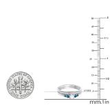 0.45 Carat (ctw) 14k White Gold Round Blue And White Diamond Ladies 5 Stone Bridal Engagement Ring Matching Band Set