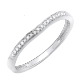 0.45 Carat (ctw) 14k White Gold Round Blue Sapphire And White Diamond Ladies 5 Stone Bridal Engagement Ring (BAND ONLY)