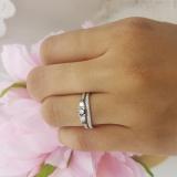 0.45 Carat (ctw) 14k White Gold Round Blue Sapphire And White Diamond Ladies 5 Stone Bridal Engagement Ring Matching Band Set