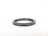 10k Black Rhodium Plated White Gold Round White Diamond Ladies Wedding Band