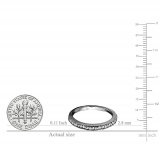 10k Black Rhodium Plated White Gold Round White Diamond Ladies Wedding Band