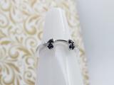 Round Blue Sapphire & White Diamond Anniversary Wedding Ring Matching Guard Band for Women (White Diamond 0.10 ctw Color I-J Clarity I2-I3) in 10K White Gold