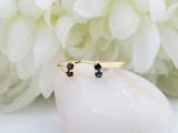Round Blue Sapphire & White Diamond Anniversary Wedding Ring Matching Guard Band for Women (White Diamond 0.10 ctw Color I-J Clarity I1-I2) in 18K Yellow Gold