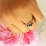 1.00 Carat (ctw) 14k White Gold Round White Diamond And Blue Sapphire 3 Stone Ladies Bridal Engagement Ring