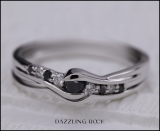 0.25 Carat (ctw) 10k White Gold Round Black & White Diamond Ladies Bridal Promise Engagement Wedding Set Ring with Matching Band 1/4 CT