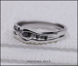 0.25 Carat (ctw) 10k White Gold Round Black & White Diamond Ladies Bridal Promise Engagement Wedding Set Ring with Matching Band 1/4 CT