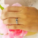 0.25 Carat (ctw) 14k White Gold Round Blue Sapphire And White Diamond Ladies Bridal Promise Engagement Wedding Set Ring with Matching Band 1/4 CT