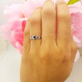 0.25 Carat (ctw) 14k White Gold Round Blue Sapphire And White Diamond Ladies Bridal Promise Engagement Wedding Set Ring with Matching Band 1/4 CT