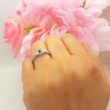 0.33 Carat (ctw) 10k White Gold Round Blue Sapphire And White Diamond Ladies Halo Style Bridal Engagement Ring Matching Band Set 1/3 CT