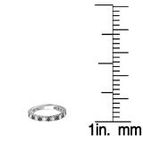 1.00 Carat (ctw) 10K White Gold Round White And Black Diamond Eternity Sizeable Stackable Ring Anniversary Wedding Band