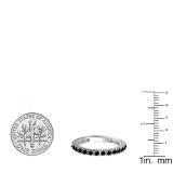 1.00 Carat (ctw) 14K White Gold Round Black Diamond Eternity Sizeable Stackable Ring Anniversary Wedding Band