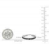 1.00 Carat (ctw) 14K White Gold Round Black Diamond Eternity Sizeable Stackable Ring Anniversary Wedding Band