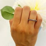 1.00 Carat (ctw) 14K White Gold Round Black Diamond Eternity Sizeable Stackable Ring Anniversary Wedding Band