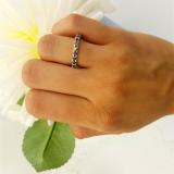 1.00 Carat (ctw) 14K White Gold Round Black Diamond Eternity Sizeable Stackable Ring Anniversary Wedding Band