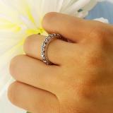 1.00 Carat (ctw) 14K White Gold Round Black Diamond Eternity Sizeable Stackable Ring Anniversary Wedding Band