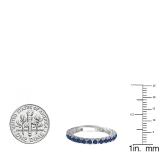 1.10 Carat (ctw) 14K White Gold Round Blue Sapphire Eternity Sizeable Stackable Ring Anniversary Wedding Band 1 CT