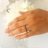 1.10 Carat (ctw) 14K White Gold Round Blue Sapphire Eternity Sizeable Stackable Ring Anniversary Wedding Band 1 CT