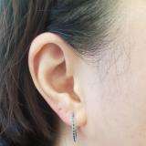 0.50 Carat (ctw) 10k White Gold Round Blue Diamond Ladies Hoop Earrings 1/2 CT