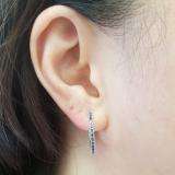 0.50 Carat (ctw) 10k White Gold Round Blue Diamond Ladies Hoop Earrings 1/2 CT