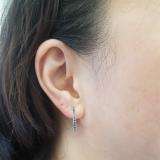 0.50 Carat (ctw) 10k White Gold Round Blue Diamond Ladies Hoop Earrings 1/2 CT