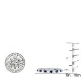 1.50 Carat (ctw) 14K White Gold Round White Diamond & Blue Sapphire Ladies Eternity Wedding Anniversary Stackable Ring Band 1 1/2 CT