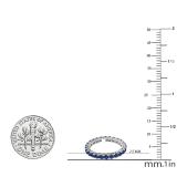 1.80 Carat (ctw) 10K White Gold Round Blue Sapphire Ladies Eternity Wedding Anniversary Stackable Ring Band 1 3/4 CT