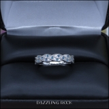 0.25 Carat (ctw) 10k White Gold Round White & Blue Diamond Ladies Anniversary Wedding Stackable Band Swirl Ring 1/4 CT