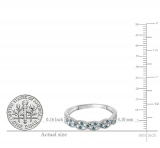 0.25 Carat (ctw) 10k White Gold Round White & Blue Diamond Ladies Anniversary Wedding Stackable Band Swirl Ring 1/4 CT