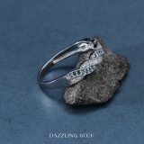 0.25 Carat (ctw) 14k White Gold Round White & Blue Diamond Ladies Anniversary Wedding Stackable Band Swirl Ring 1/4 CT