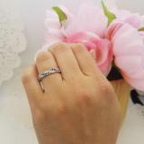 0.25 Carat (ctw) 14k White Gold Round White Diamond & Blue Sapphire Ladies Anniversary Wedding Stackable Band Swirl Ring 1/4 CT