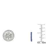 0.40 Carat (ctw) 10K White Gold Round Blue sapphire Ladies Fancy J Shaped Hoop Earrings