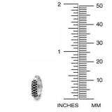 0.30 Carat (ctw) 10k White Gold Round Black Diamond Ladies Pave Set Huggies Hoop Earrings 1/3 CT