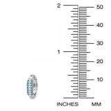 0.30 Carat (ctw) 10k White Gold Round Blue & White Diamond Ladies Pave Set Huggies Hoop Earrings 1/3 CT