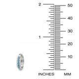 0.30 Carat (ctw) 10k White Gold Round White & Blue Diamond Ladies Pave Set Huggies Hoop Earrings 1/3 CT