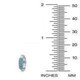 0.30 Carat (ctw) 10k White Gold Round Blue Diamond Ladies Pave Set Huggies Hoop Earrings 1/3 CT