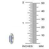 0.30 Carat (ctw) 10k White Gold Round Blue Sapphire & White Diamond Ladies Pave Set Huggies Hoop Earrings 1/3 CT
