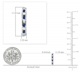 0.15 Carat (ctw) Small 11mm Sterling Silver Round Blue Sapphire & White Diamond Huggie Hoop Earrings