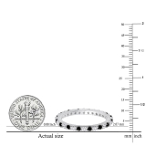 1.00 Carat (Ctw) Alternating Round Black & White Diamond Eternity Stackable Wedding Band For Her In 14K White Gold
