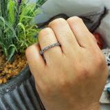 1.00 Carat (ctw) 14k White Gold Round Black Diamond Ladies Eternity Anniversary Stackable Ring Wedding Band 1 CT