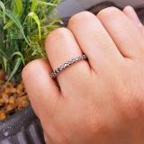 1.00 Carat (ctw) 14k White Gold Round Black Diamond Ladies Eternity Anniversary Stackable Ring Wedding Band 1 CT