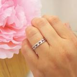0.50 Carat (ctw) 10k White Gold Round Ruby And White Diamond Ladies Anniversary Wedding Stackable Ring Band 1/2 CT