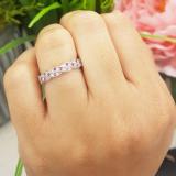 0.25 Carat (ctw) 18k White Gold Round Ruby & White Diamond Ladies Anniversary Wedding Stackable Band Swirl Ring 1/4 CT