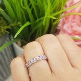 0.25 Carat (ctw) 18k White Gold Round Ruby & White Diamond Ladies Anniversary Wedding Stackable Band Swirl Ring 1/4 CT