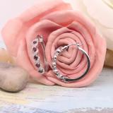0.86 Carat (ctw) Sterling Silver Round White Diamond & Ruby Ladies Hoop Earrings