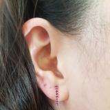 0.50 Carat (ctw) 10K White Gold Round Ruby Ladies Fancy J Shaped Hoop Earrings 1/2 CT