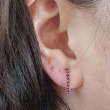 0.50 Carat (ctw) 10K White Gold Round Ruby Ladies Fancy J Shaped Hoop Earrings 1/2 CT