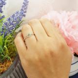 0.16 Carat (ctw) 10k White Gold Round Cut Green Emerald And White Diamond Ladies Engagement Bridal Promise Ring