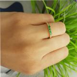 0.40 Carat (ctw) 14K Yellow Gold Round Emerald & Diamond Ladies Bridal Anniversary Wedding Band Ring